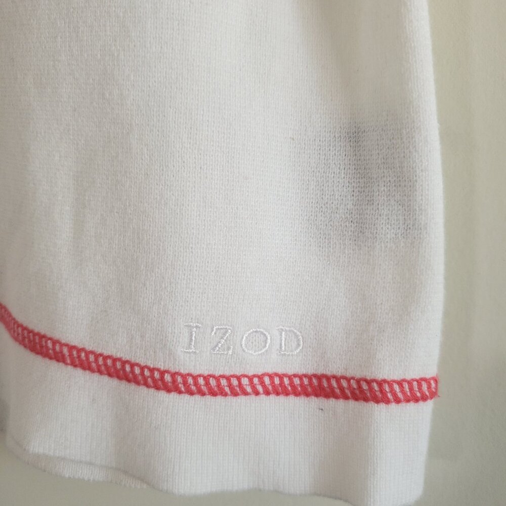 Izod Women's Knit Vest Medium White Tennis Prep Vintage Preppy Academia - Picture 4 of 9